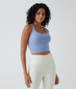 Crisscross Backless Built-in Bra Cropped Running Tank Top A-D Cups - Serenity