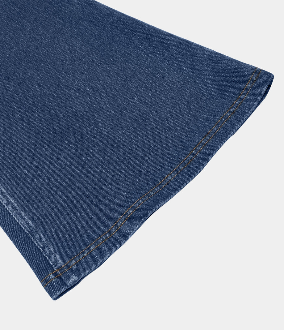 Halara Flex™ High Waisted Crossover Pocket Washed Casual Jeans - Washed Denim Bleached Blue