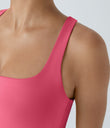 SoftlyZero™ Airy Square Neck Backless Crisscross Cropped Cool Touch Yoga Tank Top-UPF50+ - Pink Lemonade