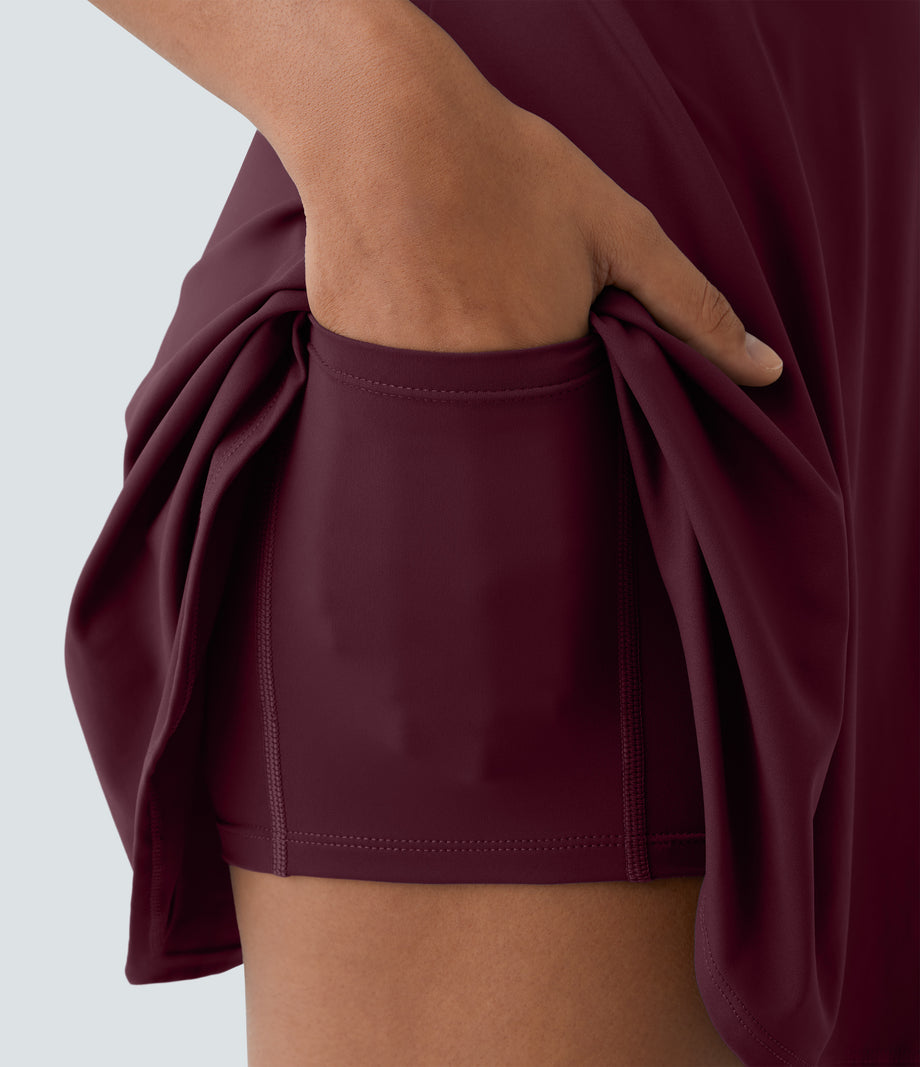 Flare Mini Dance Active Dress-Longer Length - Fig