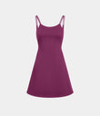 SoftlyZero™ Plush Double Straps 2-Piece Pocket Slip Dance Active Dress A-D Cups - Ume Purple