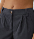 Mid Rise Zipper Pocket Corduroy Casual Pants - Phantom