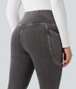 Halara Flex™ Crossover Pocket Washed Denim Work Leggings - Cool Gray Denim