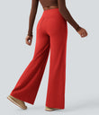 DayStretch High Waisted Tummy Control Wide Leg Baggy Yoga Pants with Pockets - Valiant Poppy