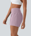 SoftlyZero™ Airy Super High Waisted 2-in-1  Cool Touch Yoga Shorts 5'' with Pockets-Longer Length - Pink Purple