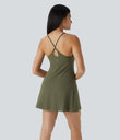 SoftlyZero™ Plush Backless Active Dress - Grass Grey Green