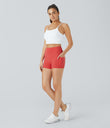 SoftlyZero™ Airy High Waisted Pocket Plain Cool Touch Yoga Shorts 3.5"-UPF50+ - Poinsettia
