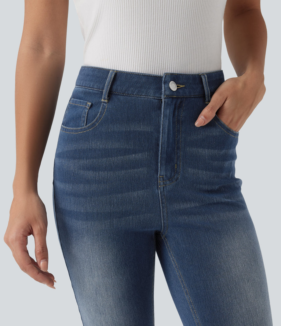 Halara Flex™ High Waisted Casual Skinny Jeans with Pockets - Estate Blue Denim