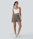 SoftlyZero™ Airy Super High Waisted 2-in-1 Cool Touch Yoga Shorts 5'' with Pockets - Steeple Gray