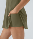 Backless Twisted Active Dress - Withered Green