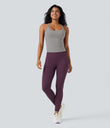 Scoop Neck Crisscross Back Crossover Hem Yoga Cami Top - Ghost Gray