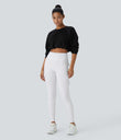 DayStretch High Waisted Cargo Pocket Skinny Yoga Leggings - White