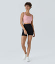 SoftlyZero™ Airy Square Neck Backless Crisscross Cropped Cool Touch Yoga Tank Top-UPF50+ - Primrose Pink