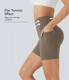 Halara UltraSculpt™ High Waisted Butt Lifting Tummy Control Pocket Shaping Training Biker Shorts 5'' - Dawn Brown
