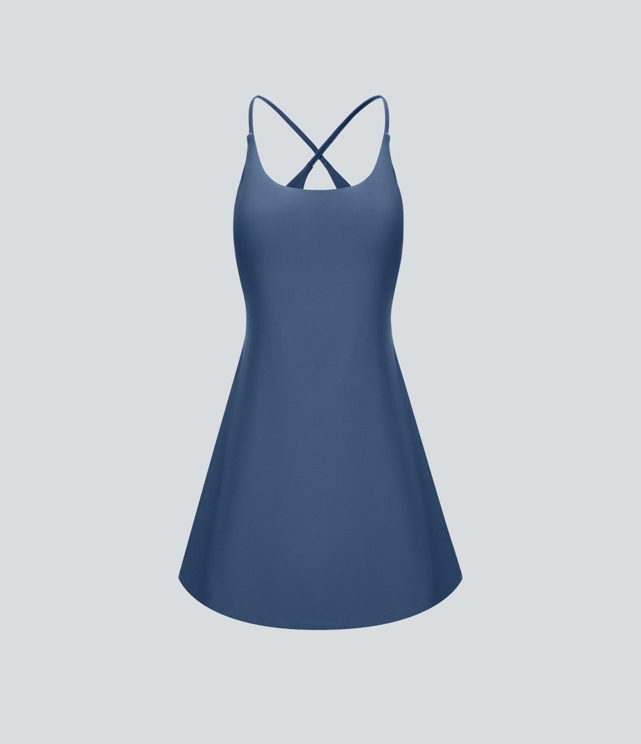 SoftlyZero™ Plush Backless Active Dress - Dark Turquoise