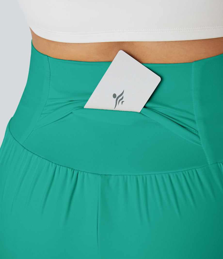 SoftlyZero™ Airy Super High Waisted 2-in-1  Cool Touch Yoga Shorts 5'' with Pockets-Longer Length - Waterfall