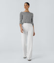 DayStretch High Waisted Pockets Straight Leg Casual Pants - White