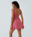 SoftlyZero™ Plush Double Straps 2-Piece Pocket Slip Dance Active Dress A-D Cups - Begonia Rouge