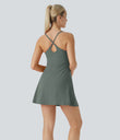 SoftlyZero™ Plush Backless Active Dress - Smoke Grey Green