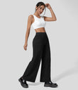 Halara Flex™ High Waisted Pockets Wide Leg Loose Work Jeans - Black Denim