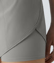 Breezeful™ Super High Waisted Curved Hem 2-in-1 Pocket Quick Dry Yoga Shorts 3.5'' - Greenish Grey