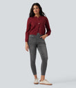 Halara Flex™ High Waisted Pockets Denim Casual Leggings - Charcoal Black Denim