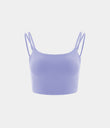 Double Straps Cropped Yoga Tank Top - Baby Lavender