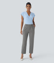 Halara Flex™ DayStretch High Waisted Pocket Ankle Length Tapered Work Pants - Silent Storm