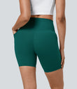 Halara UltraSculpt™ High Waisted Tummy Control Pocket Shaping Training Biker Shorts 7'' - June Bug