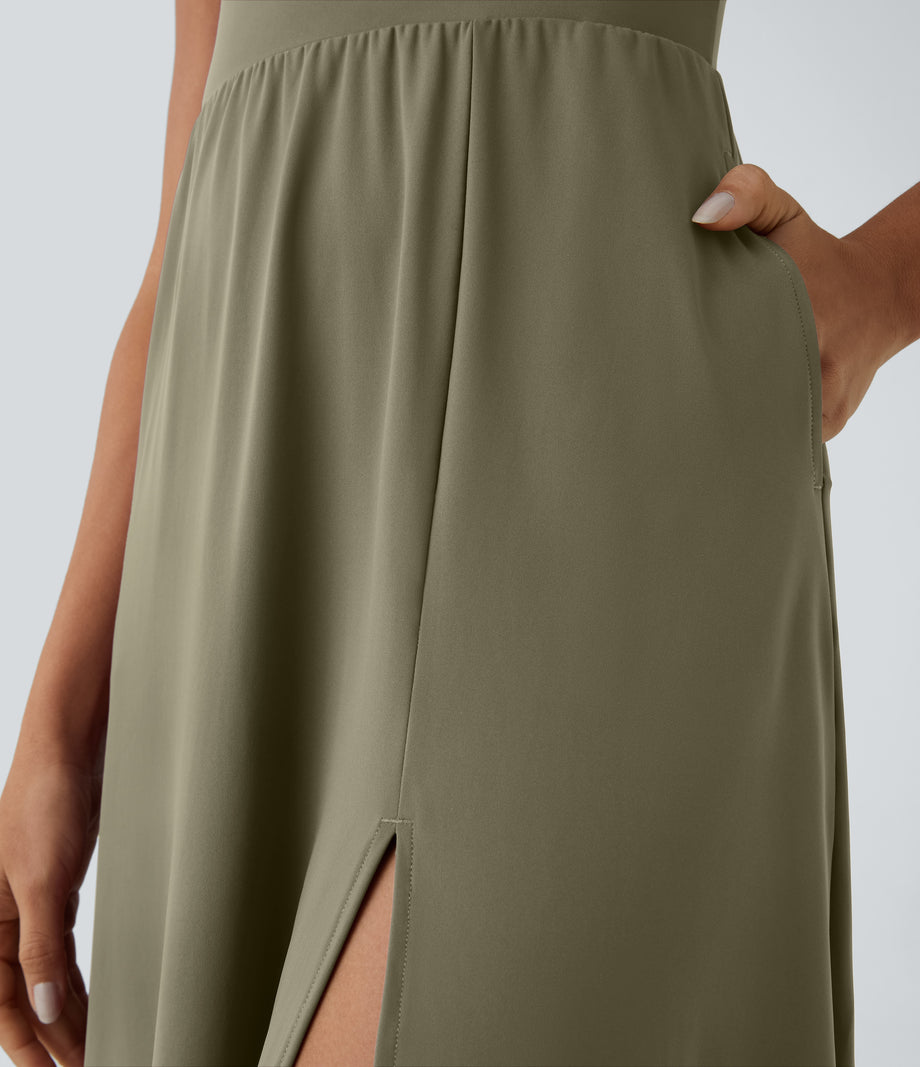 Everyday Midi Chill Dress-La Land - Withered Green
