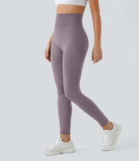 OneForm Seamless Flow High Waisted Ruched Plain Leggings - Nirvana