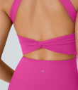 Backless Twisted Active Dress - Fuchsia Fedora