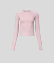 Solid Thumb Hole Yoga Sports Top - Pale Lilac