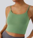 Basic Padded Workout Cropped Low Support Tank Top A-D Cups - Kashmir