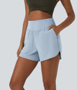 Breezeful™ High Waisted Pocket Quick Dry Casual Shorts 4" - Ballad Blue