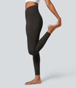 SoftlyZero™ Crossover Pocket Plain Leggings-UPF50+ - Hazelnut Black