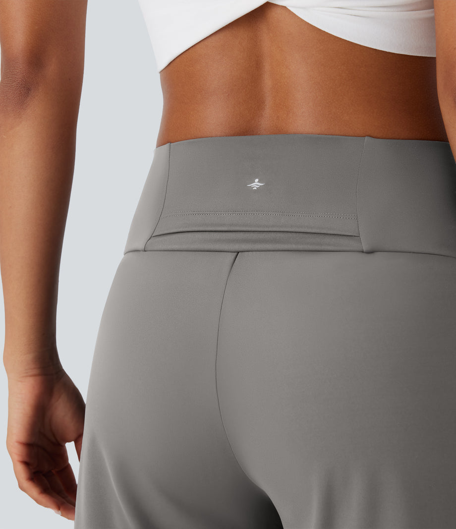 SoftlyZero™ Airy High Waisted Pockets Cool Touch Yoga Bermuda Shorts - Steeple Gray