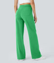 DayStretch High Waisted Pockets Straight Leg Casual Pants - Irish Green