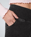 Halara Flex™ High Waisted Crossover Pocket Cool Touch Washed Casual Jeans - Tar Denim