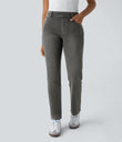 Halara Flex™ High Waisted Pockets Straight Leg Washed Casual Jeans - Dirty Black Denim