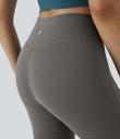 DayStretch High Waisted Crossover Flare Yoga Leggings - Deep Red Grey