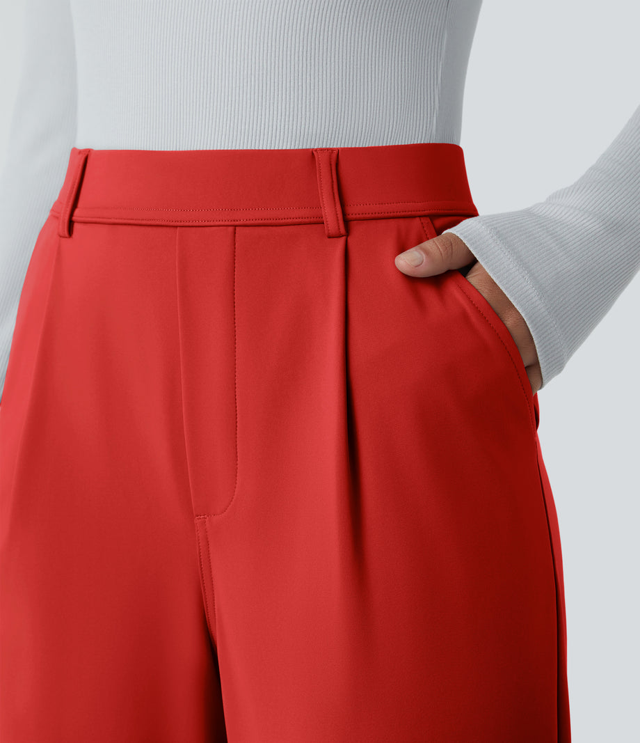 Halara Flex™ DayStretch High Waisted Pocket Work Flare Pants - Valiant Poppy