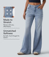 Halara Flex™ Low Rise Flare Washed Casual Jeans with Pockets - Light Blue – Glacier Light Blue
