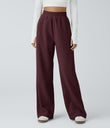 High Waisted Pocket Straight Leg Baggy Mop Corduroy Casual Pants - Port Royale
