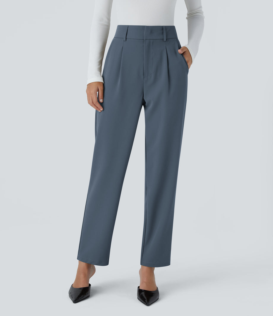 Halara Flex™ High Waisted Pocket Solid Work Tapered Pants - Coronet Blue