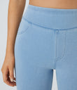 Halara Flex™ High Waisted Pocket Denim Casual Leggings - Washed Denim Sunny Blue