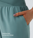 Breezeful™ High Waisted Crossover Quick Dry Resort Pants with Pockets - Stone Blue