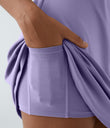 SoftlyZero™ Plush Double Straps 2-Piece Pocket Slip Dance Active Dress A-D Cups - Lavender