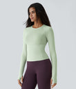 Solid Thumb Hole Yoga Sports Top - Dewkist