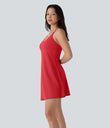 SoftlyZero™ Plush Molded Cups Low Support Dance Active Dress-Easy Peezy Edition A-D Cups - Mars Red